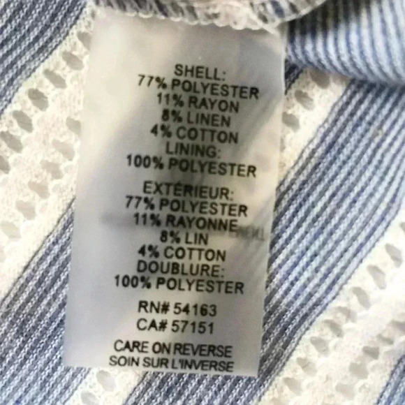 Ivanka Trump Blue and White Striped Ruffle Sleeve - Picture 8 of 8